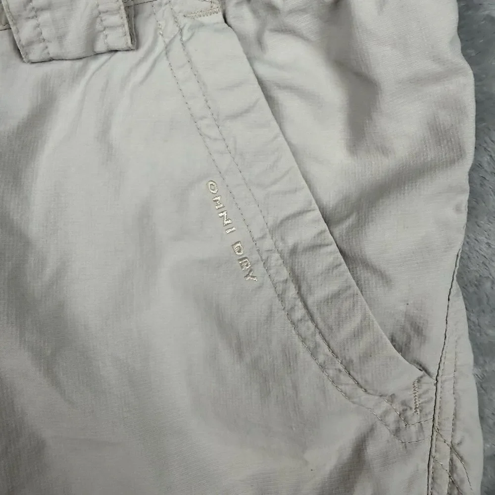 Columbia Titanium Cargo Shorts Men’s Small Beige Khaki Nylon Hiking Outdoor